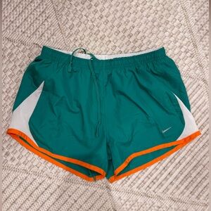 Nike Teal and White Athletic Shorts